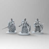 3 figurki rycerzy zakonu black templars WH40K