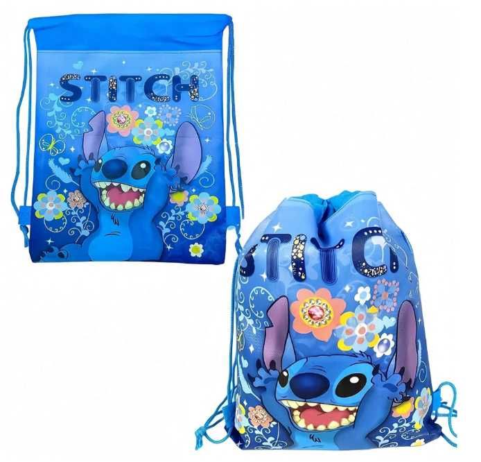 Stitch azul e Angie rosa saco com cordão