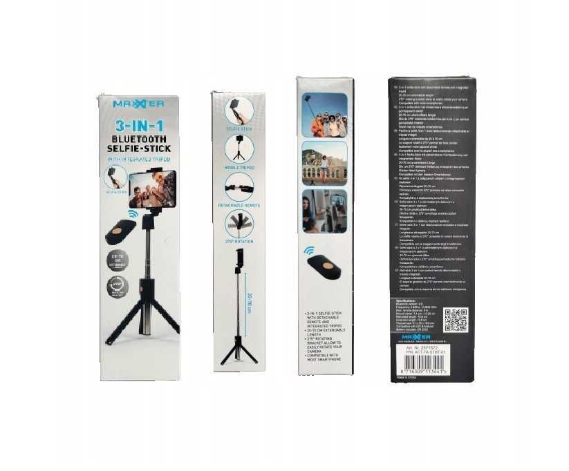TRIPOD MAXXTER Selfie Stick uchwyt do robienia zdjęć 3 w 1 + PILOT