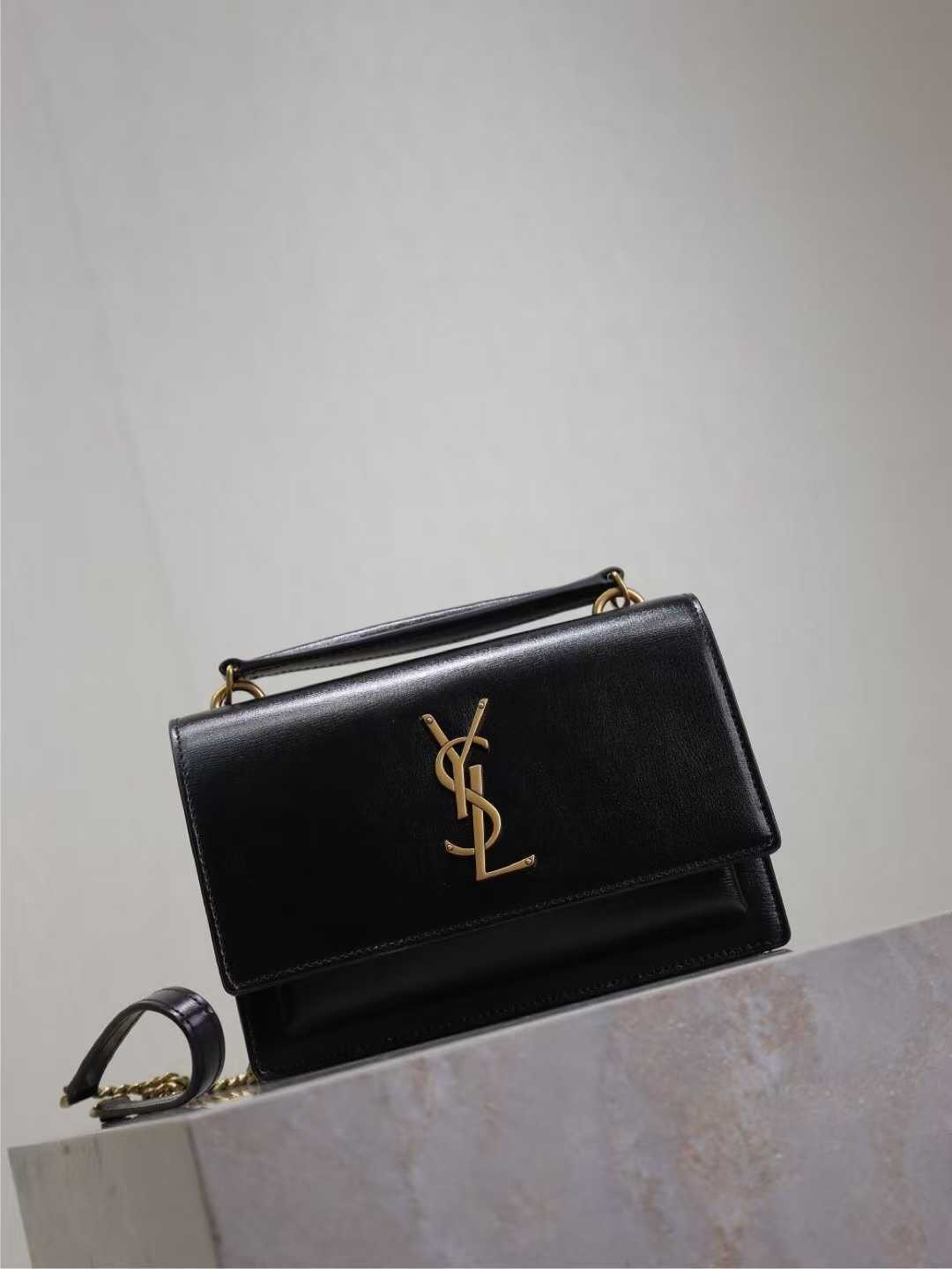 Saint Laurent Sunset Top Handle in Smooth Leather