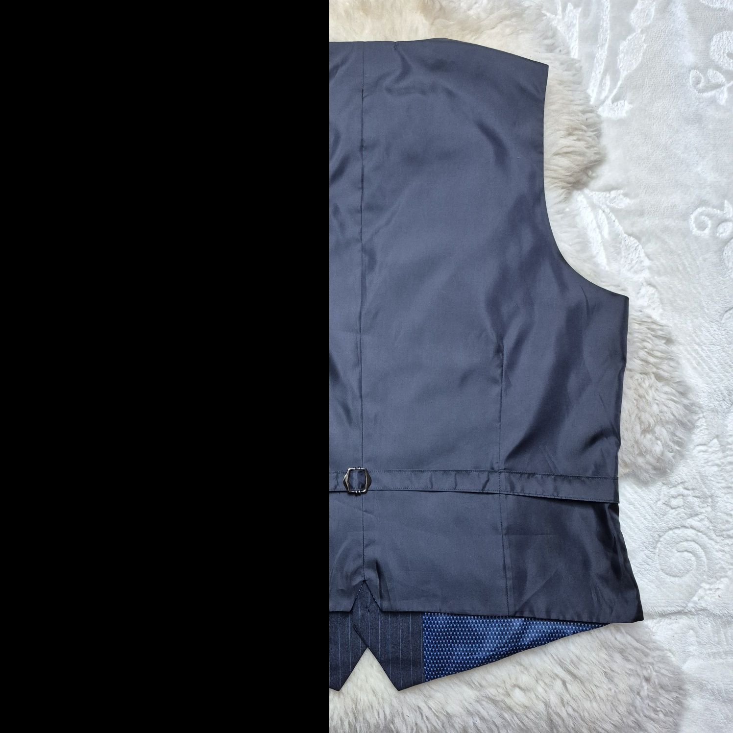 Kamizelka garniturowa XL Granatowa w paski Nowa Burton Menswear Londo