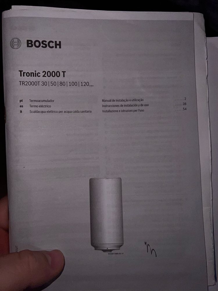Termoacumulador BOSCH Tronic 2000T 80 L
