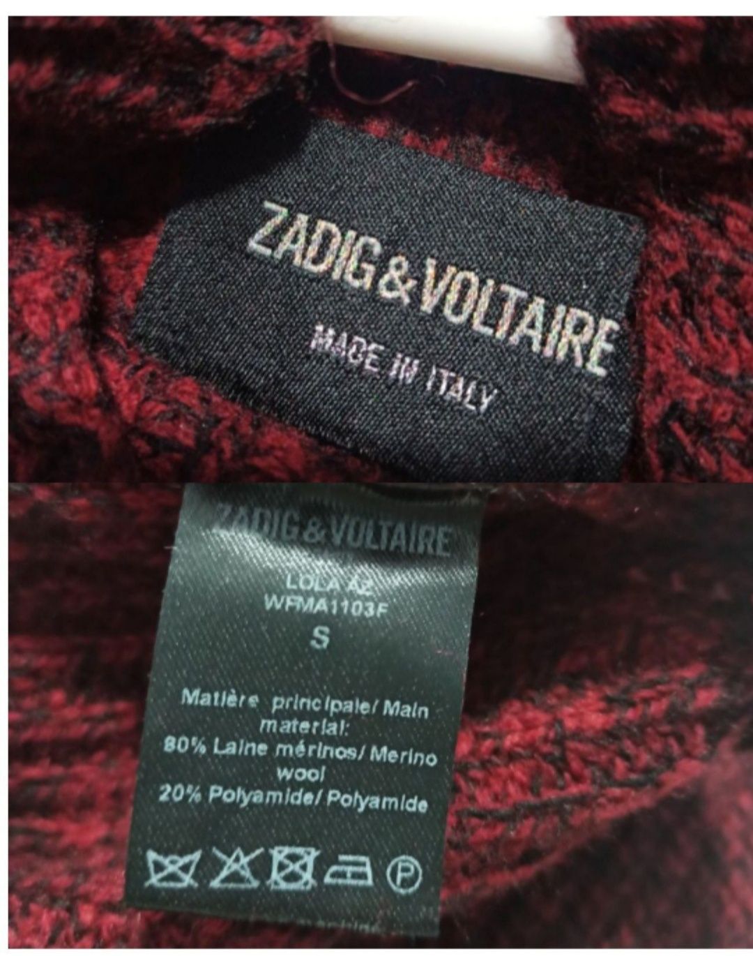 Zadig & Voltaire свитер оверсайз шерсть мериноса с/м