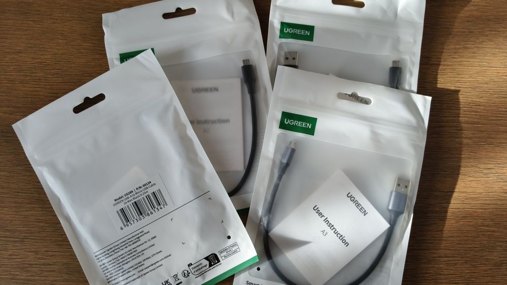 Кабель Type-C, Rocoren 60w, 100w, Кабелі UGREEN, USB, Micro-USB/Type C