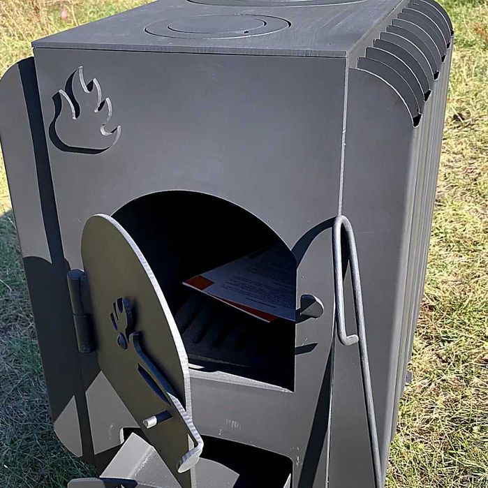 Піч буржуйка з вторинним допалом і варильною поверхнею, сталь 4мм