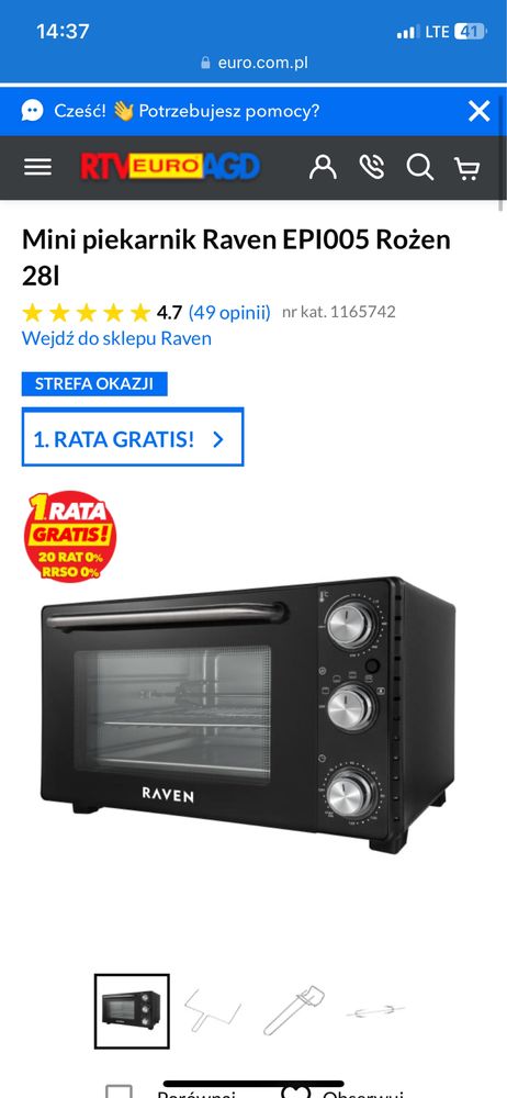 Piekarnik raven emp005 jak nowy