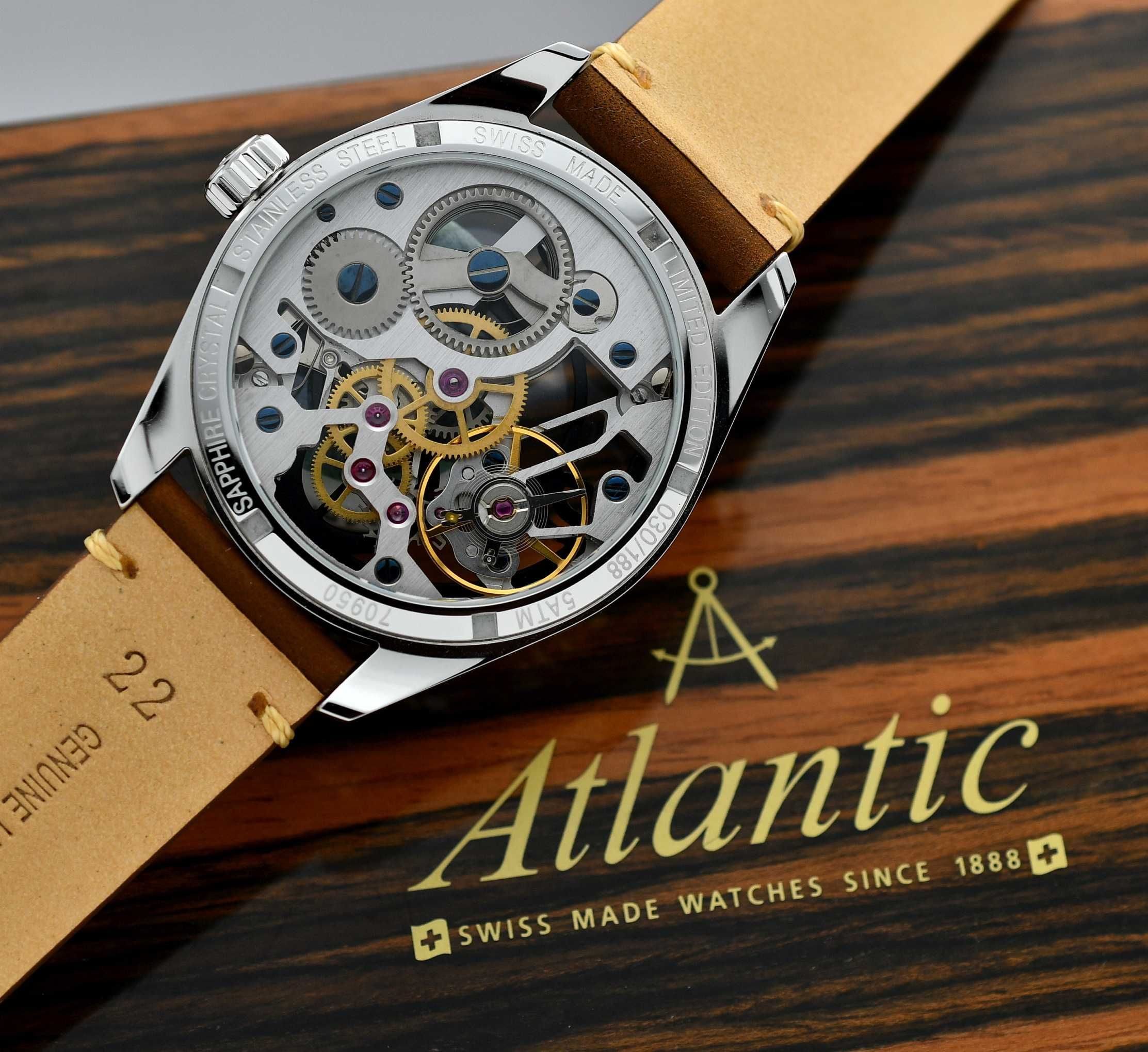 Zegarek Atlantic Seaflight Skeleton Limited - Stal 44mm - Pełny Zestaw