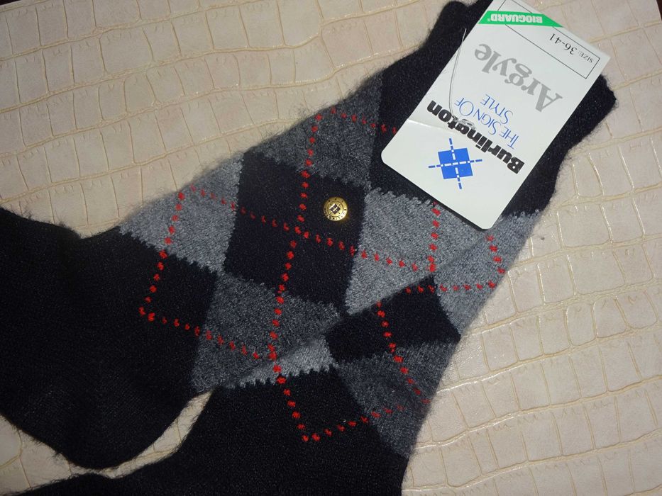 BURLINGTON Argyle The Sign of Style Bioguard ciepłe skarpety 36-41