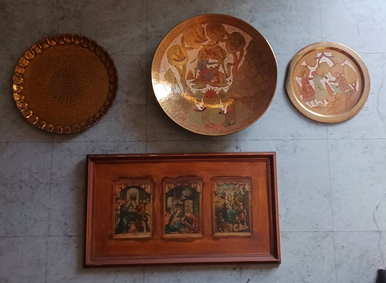 Conjunto de pratos em cobre