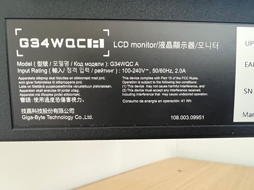 Monitor Gygabyte Jak nowy
