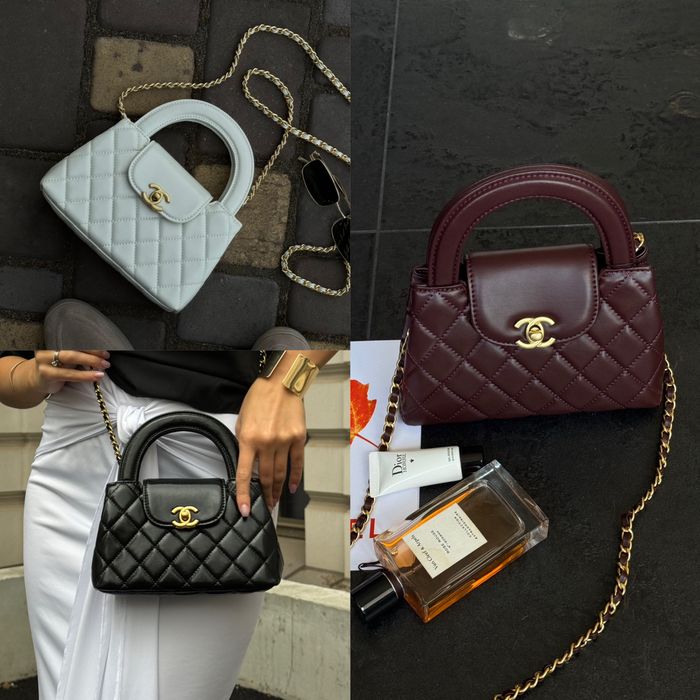 Сумка Chanel шкіра | біла, чорна, бургунді | золота фурнітура