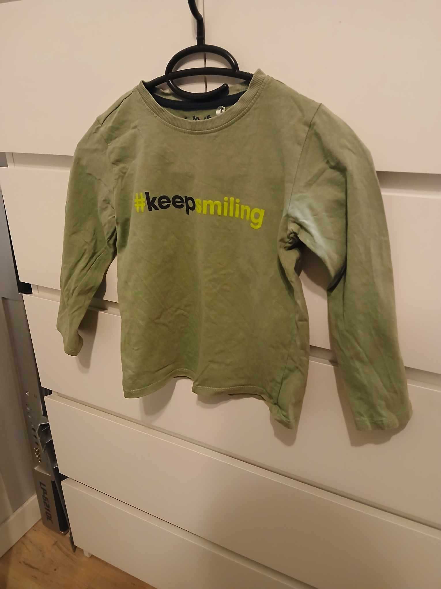 116 5.10.15 bluzka t-shirt z długim rękawem dla chłopca zielona
