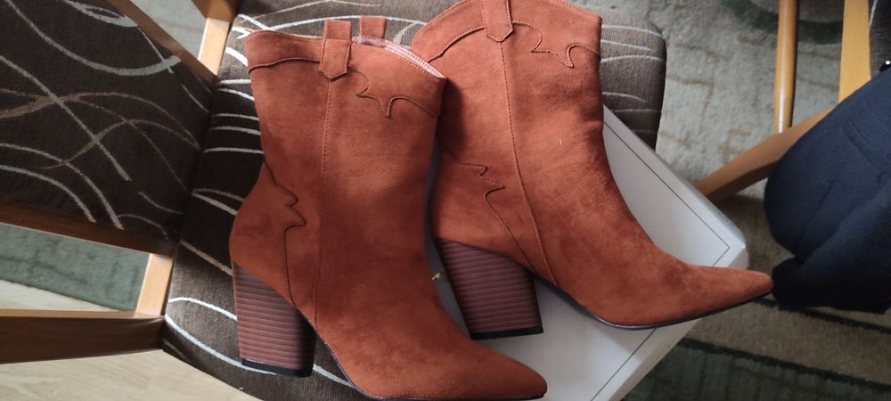 Botki brązowe kowbojki, r.37