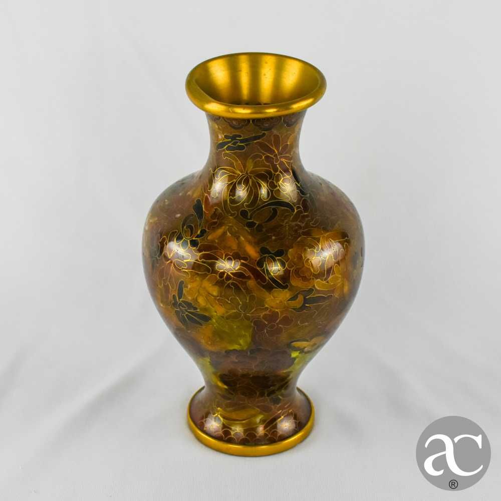 Jarra em Cloisonné, decorada com flores, circa 1960