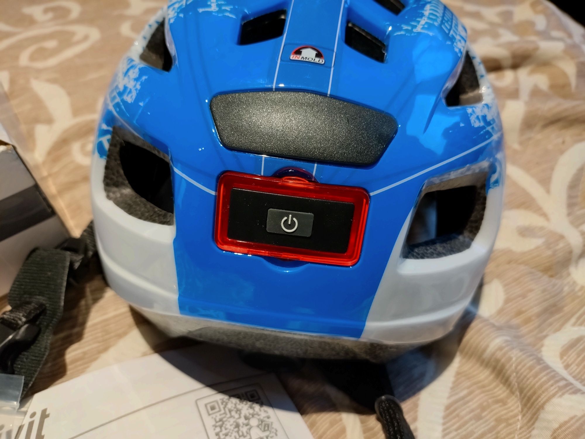 Nowy Kask rowerowy z LED, lekki, 49-54