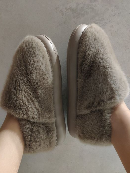Мокасины женские меховые, слипоны на искусств меху, 38, стелька 25см