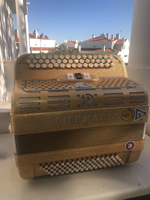Acordeão Piermaria com registos à 2 voz + mala e correias