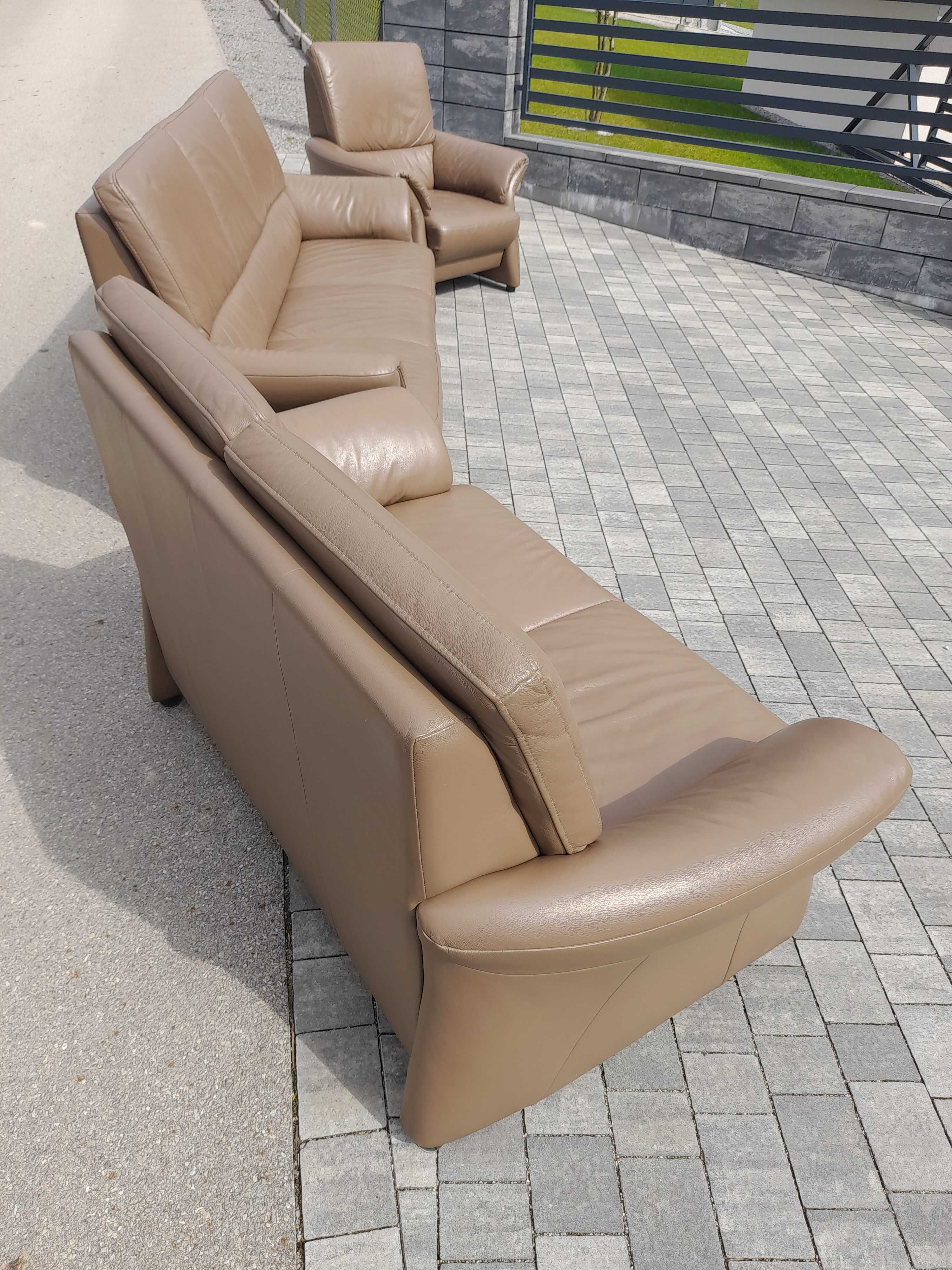 Idealny zestaw wypoczynkowy 3+2+1 skóra naturalna marki DES Sofa Line