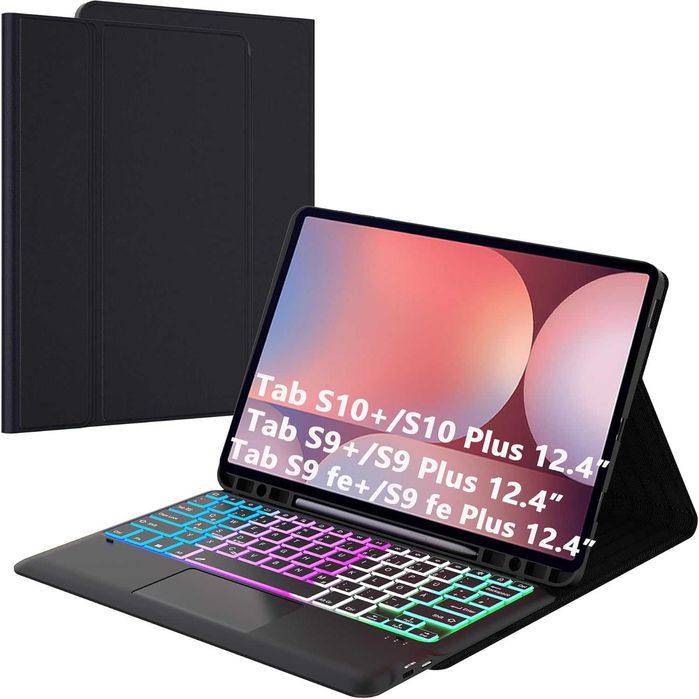 Pokrowiec z klawiaturą QWERTZ ROOFEI Galaxy Tab S9 FE+/S9+ Plus 12,4