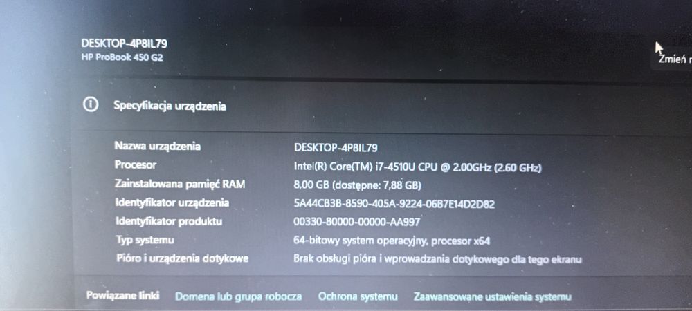 Laptop HP Probook 450 g2 i7 4510u 8GB ram 250GB ssd