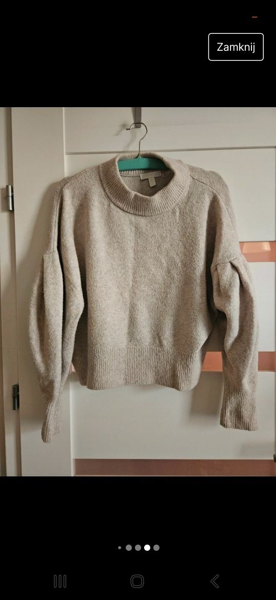 H&m delikatny sweterek z bufkami r l
