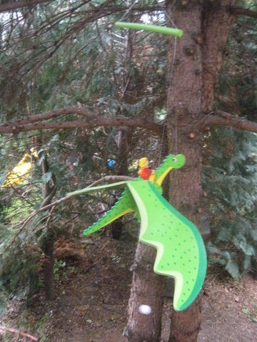 goki smok latający dinozaur drewniana zabawka ruchoma marionetka