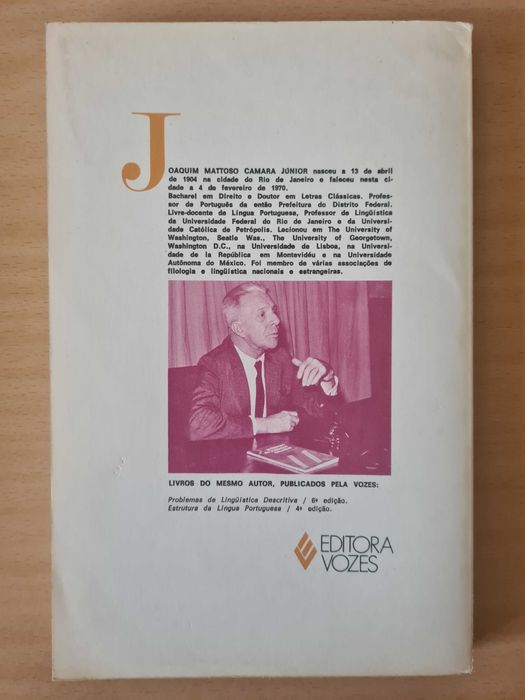 Livro "História da Linguística" de Joaquim Mattoso Camara Jr.