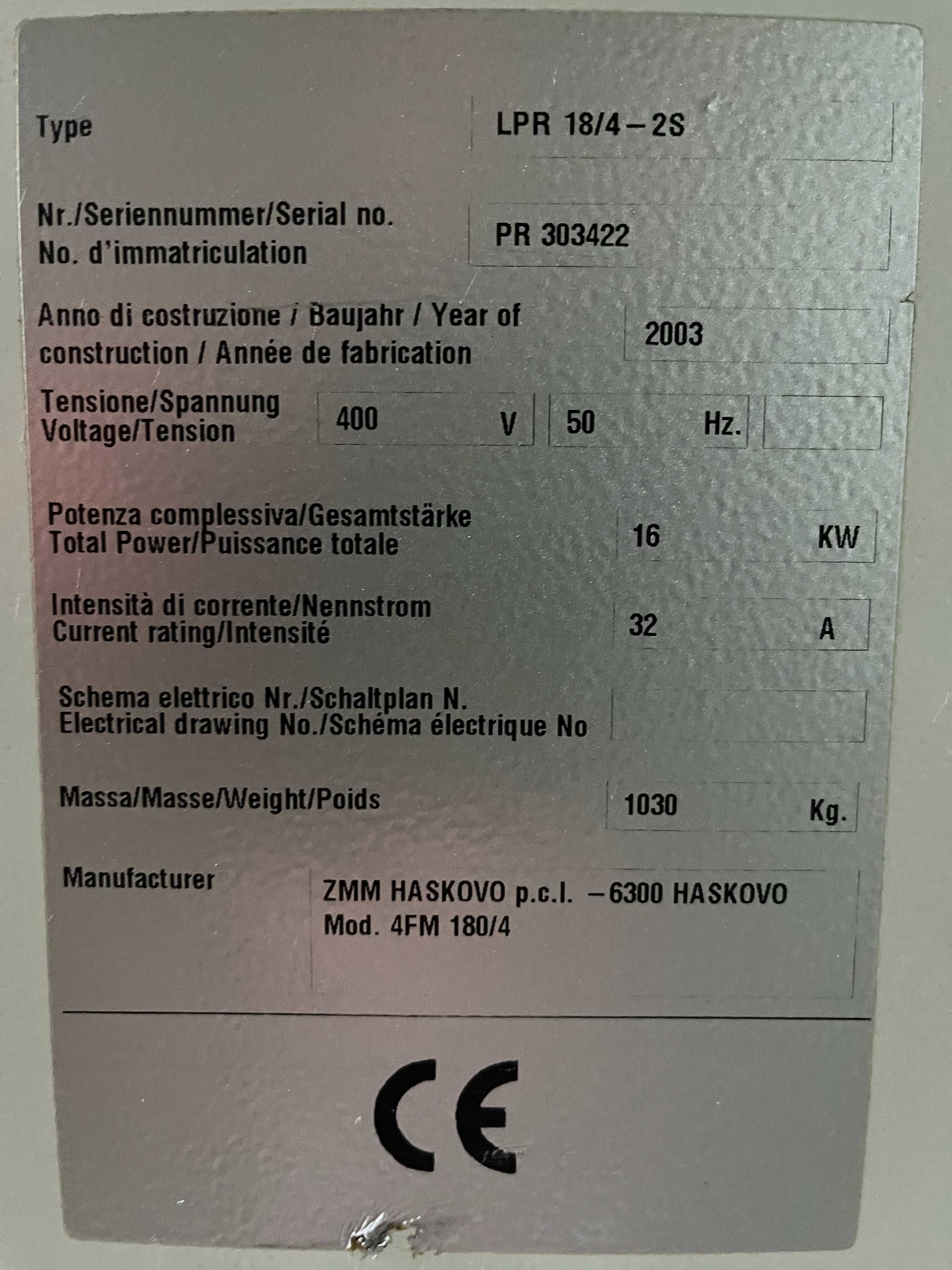 Strugarka czterostronna Lazzari LPR 180/4 - 2S