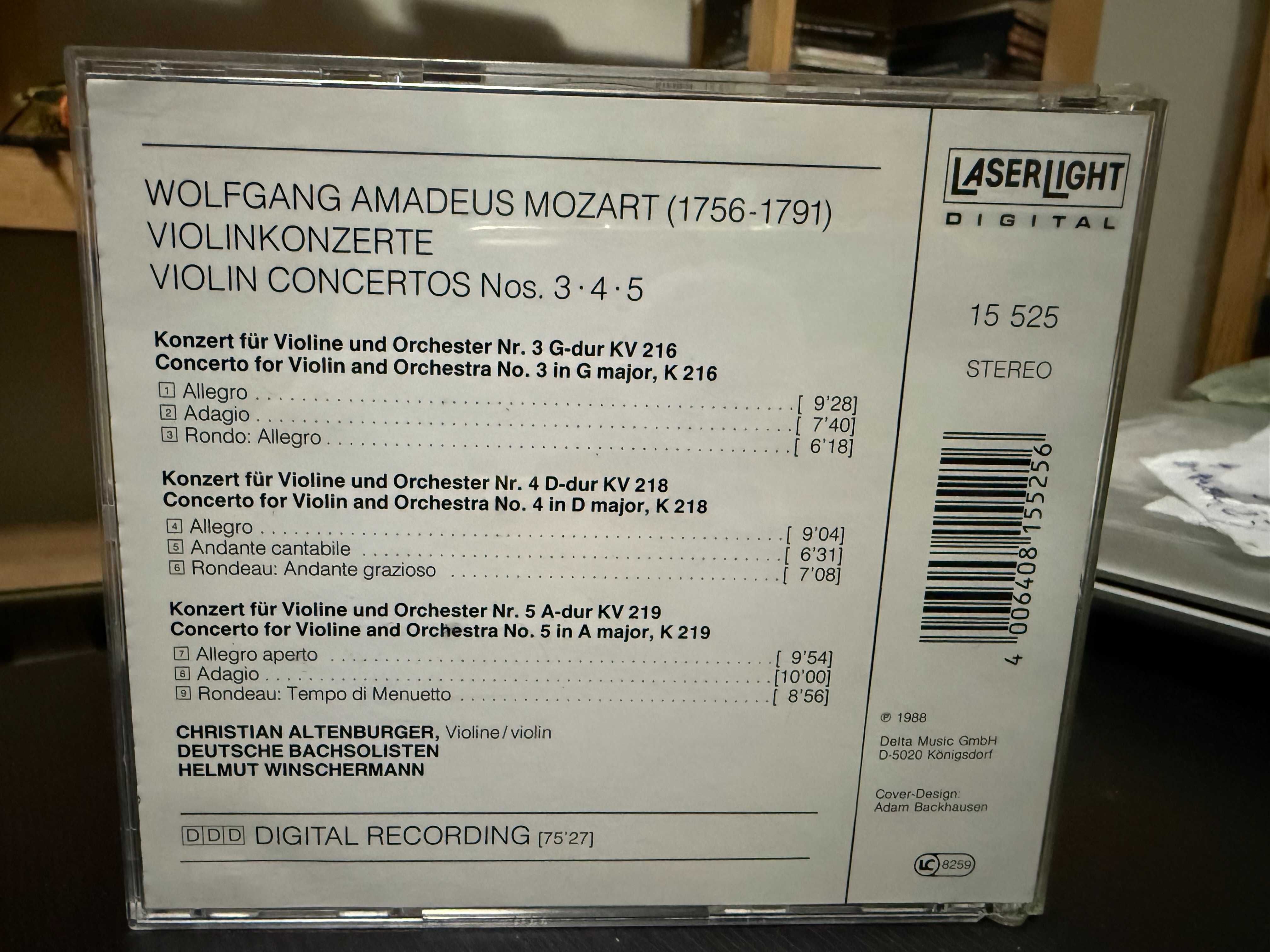 Mozart – Violin Concertos 3, 4 & 5 – Christ. Altenburger, Winschermann