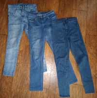 Dżinsy jeans spodnie damskie dżinsowe M L zestaw 3szt