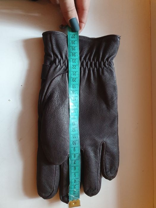 Шкіряні чоловічі перчатки, коричневі, XL