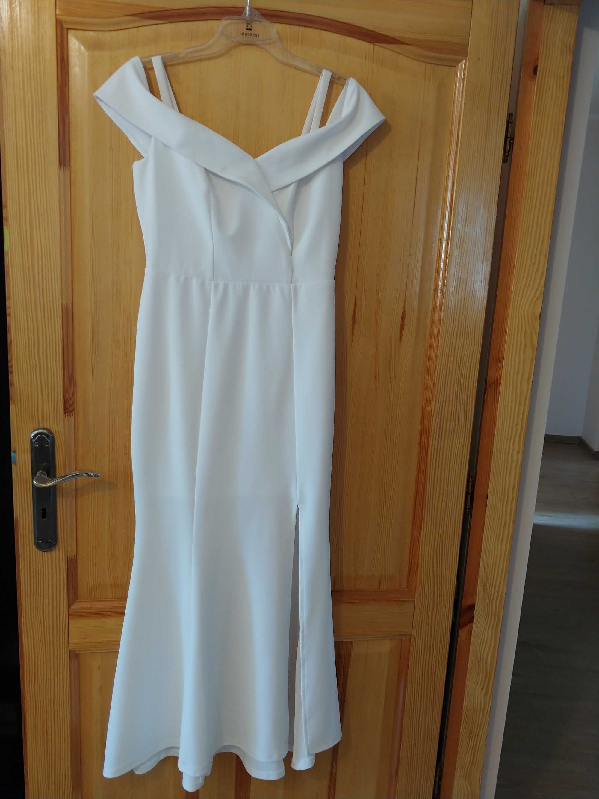 Biała długa sukienka BodyFlirt Boutique r.40 na poprawiny, ślub