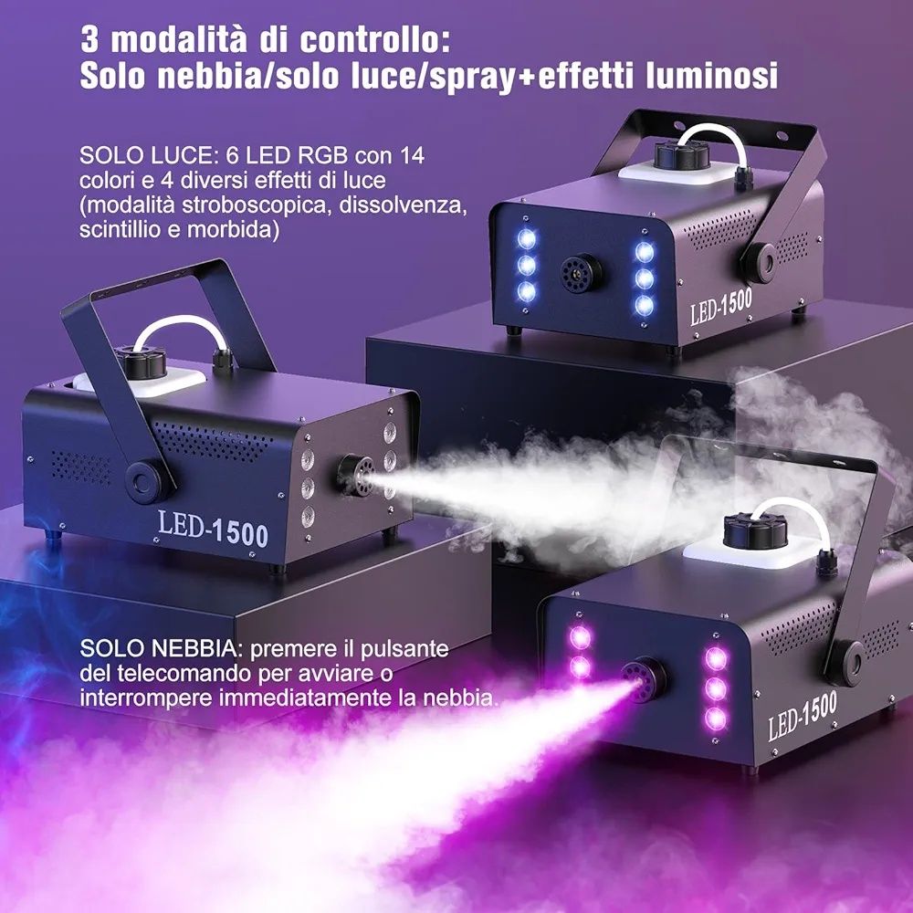 Wytwornica   dymu UKing 1500 W z 6 diodami LED RGB