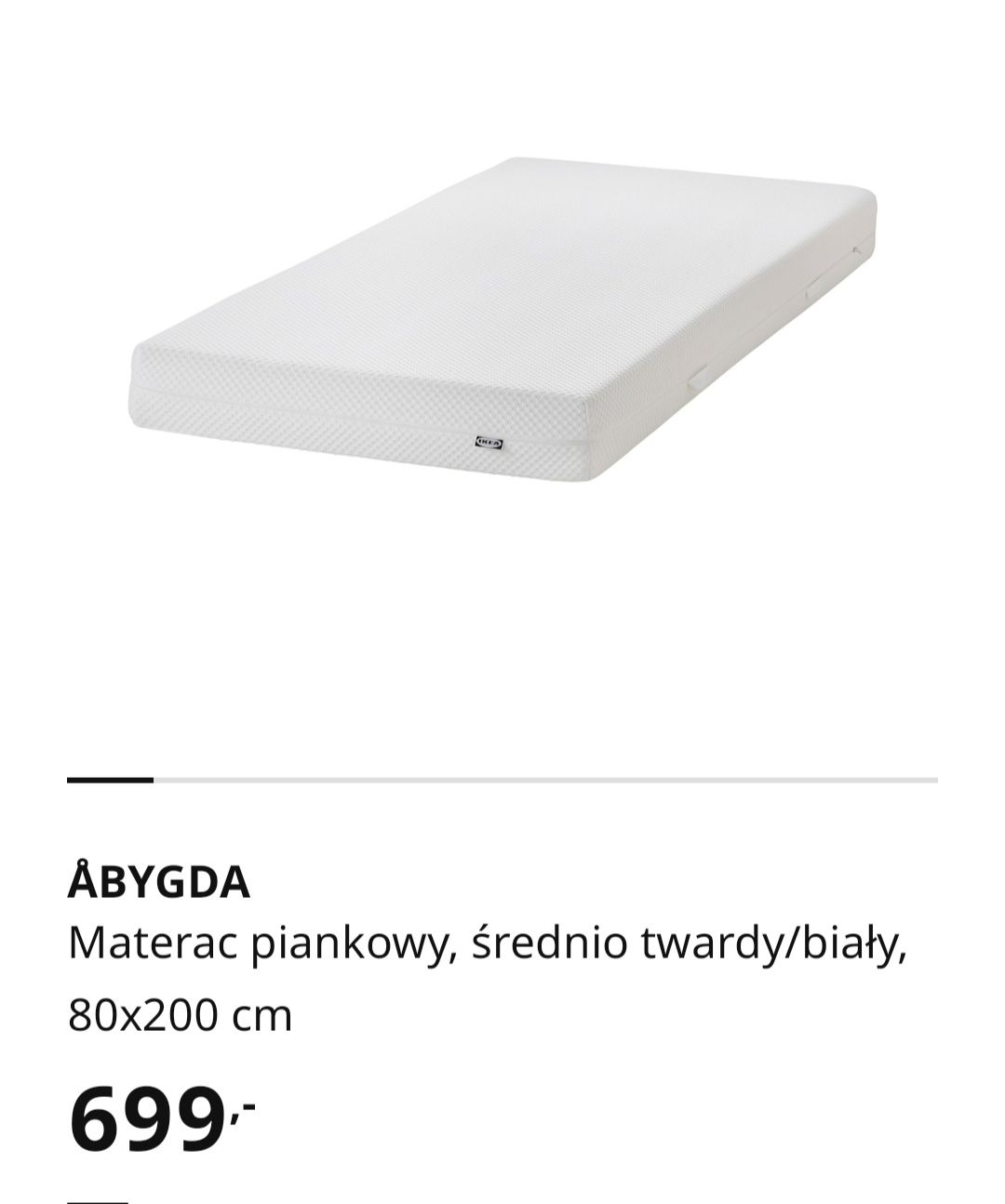 Łóżko leżanka fyresdal Ikea + 2 materace