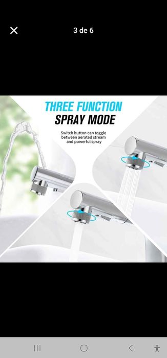 Torneira misturadora CREA Alto Torneira de banheiro alongada com 3 fun