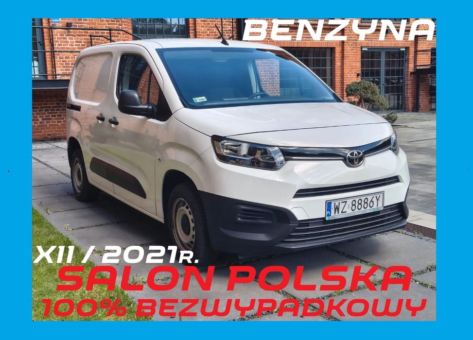 Toyota ProAce CITY Kangoo Express PARTNER Berlingo  BENZYNA 30/12/2021 Salon Polska 100%Bezwypadkowy NISKI przebieg VAT23%