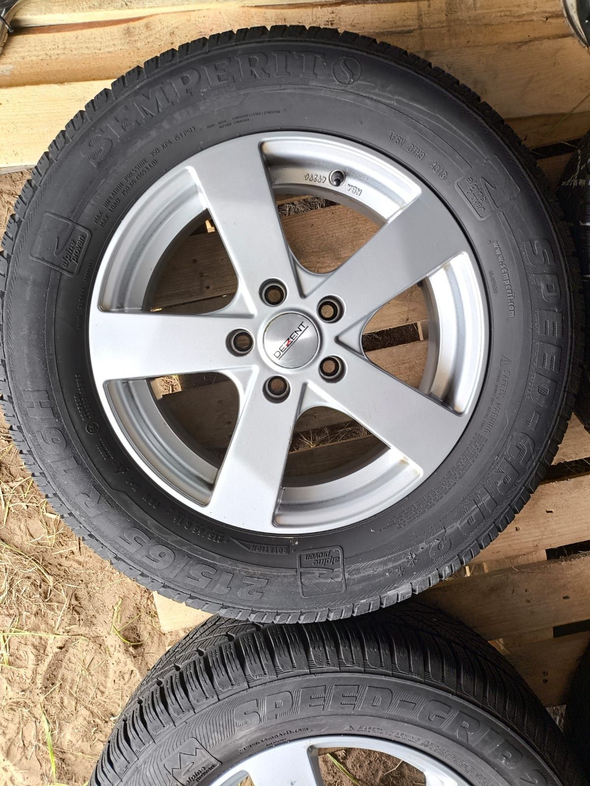 4x Alufelgi Dezent 16" 5x112 + Opony Semperit 215/65/16 Zimowe