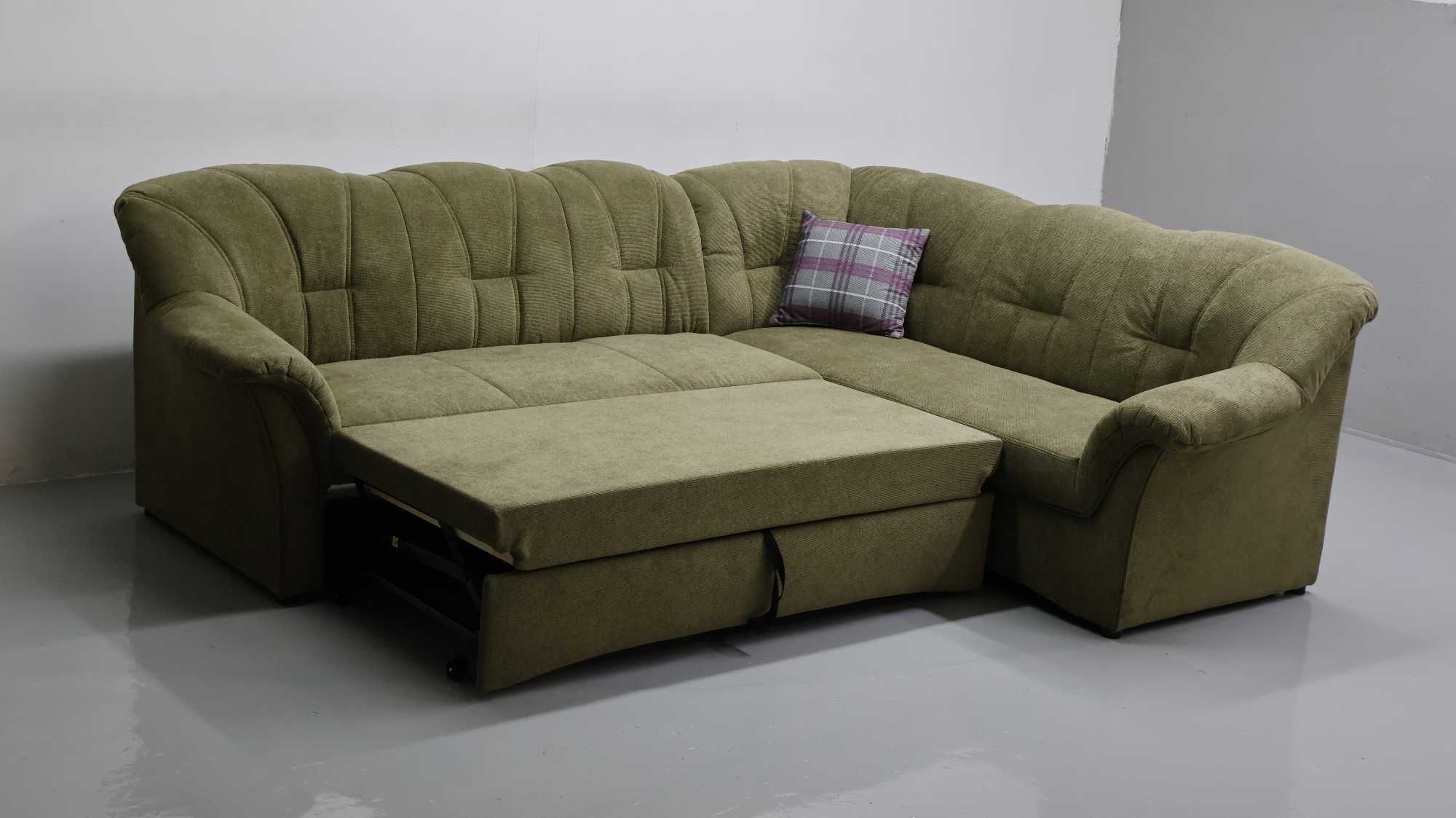 SZA DESIGN NAROŻNIK funkcja spania kanapa, rogówka, tkanina sofa ZIELO