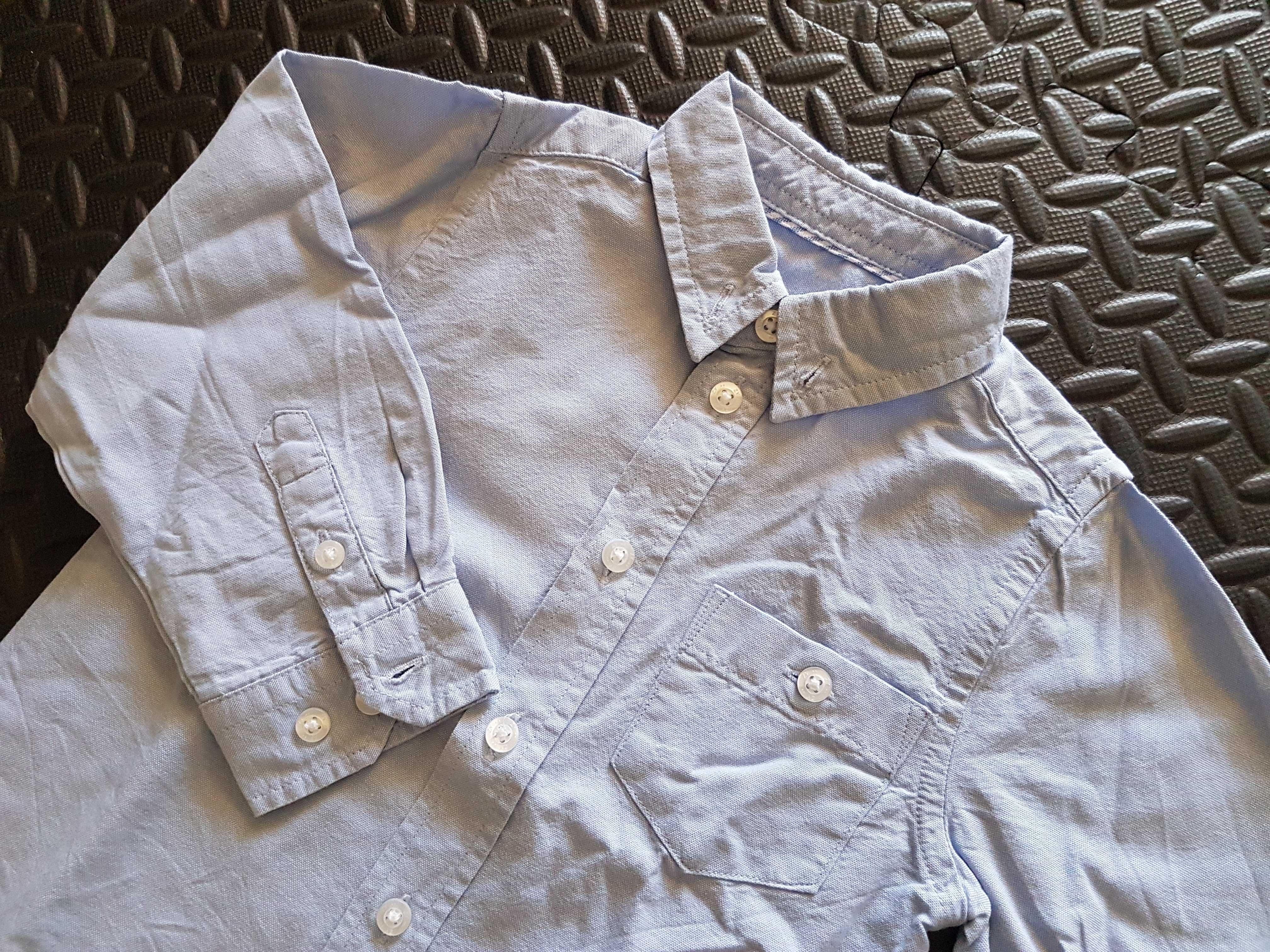 Camisa de algodão bebé menino, azul claro, 18 meses