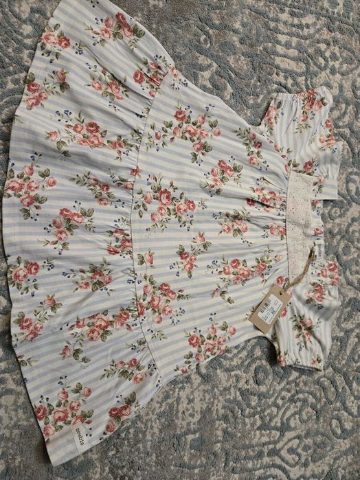 Nowa Sukienka Newbie r 86 niebieska w kwiaty