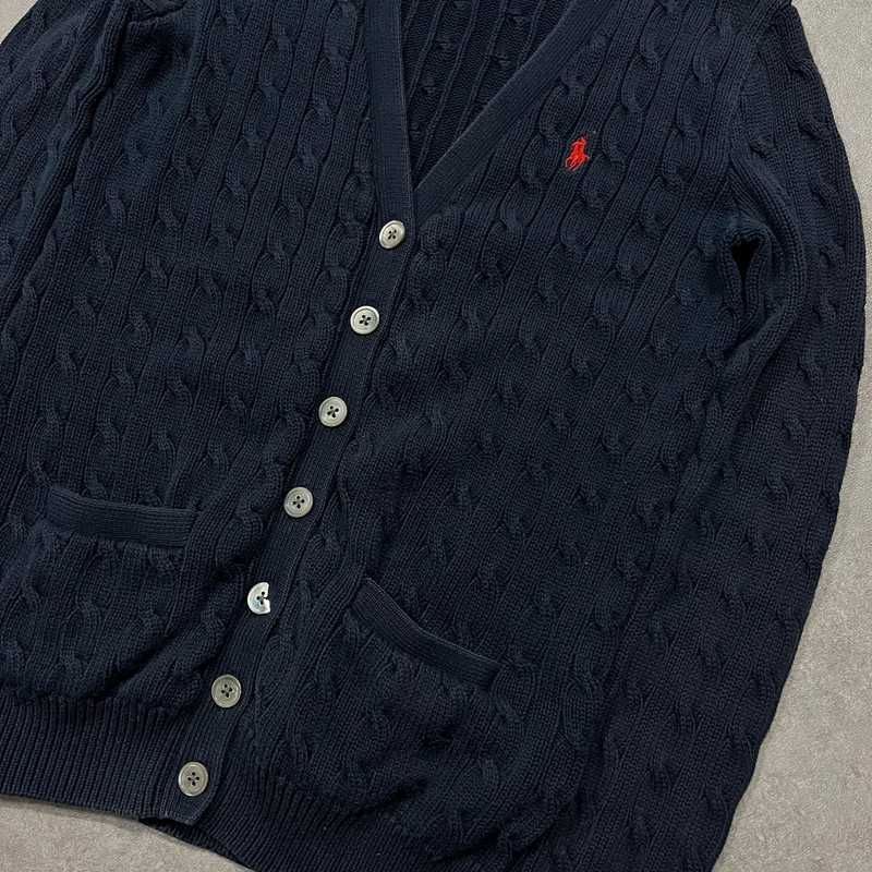 Sweter Warkocz Ralph Lauren Cable Knit Kardigan Trendy Y2K Style