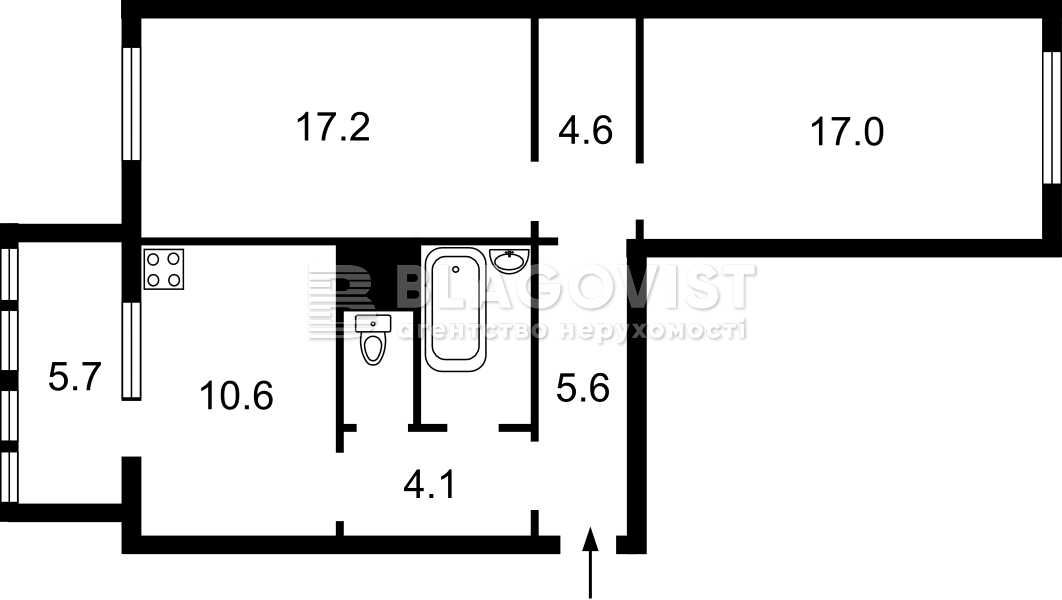 Продаж квартири  2кімн, 71кв.м, Науки просп., 54б , 80 000$