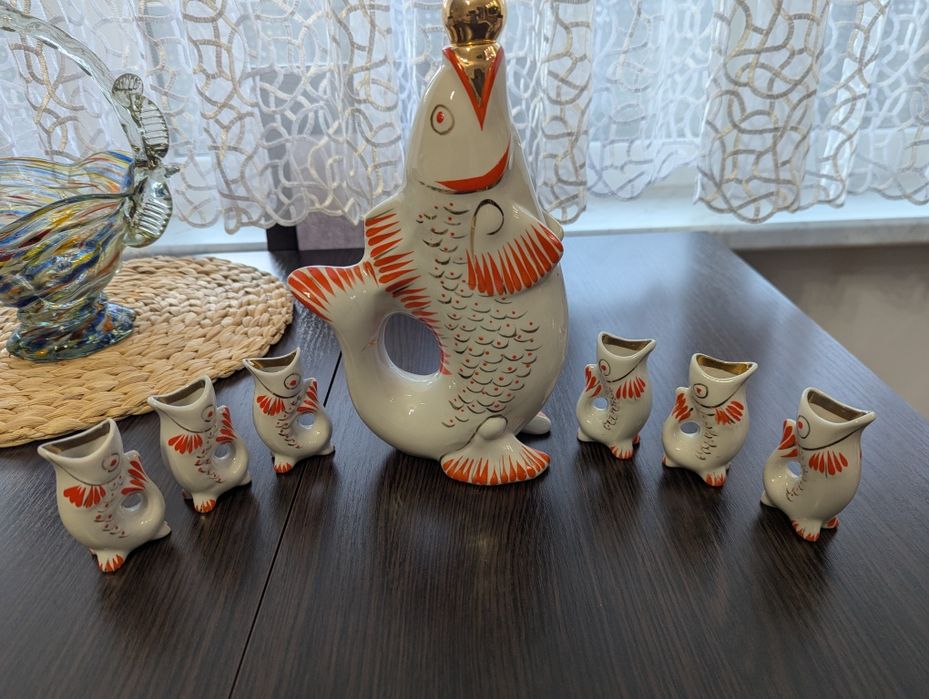 Stara karafka ryba PRL.