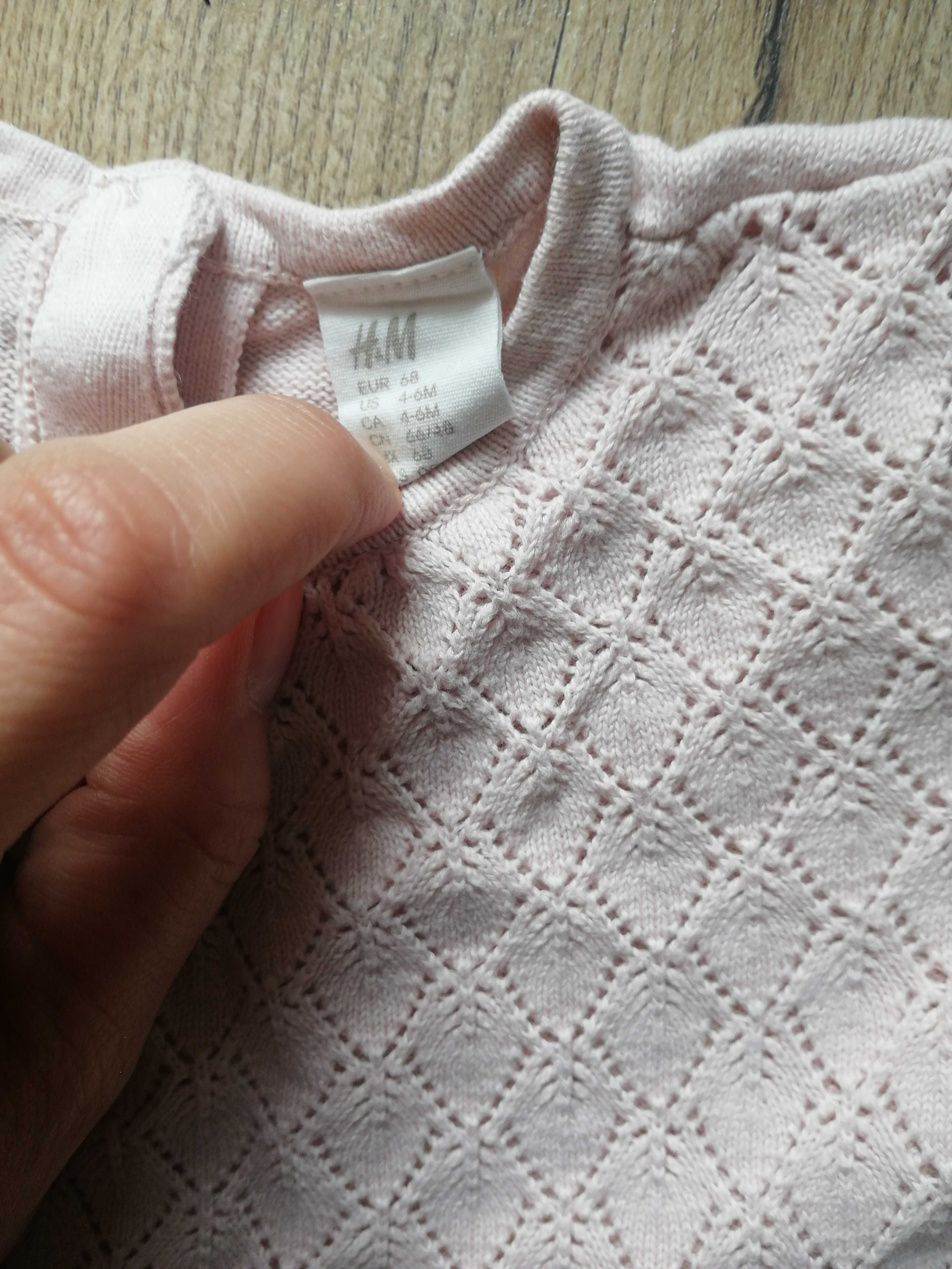 Sukienka niemowlęca pudrowy róż H&M- r. 68/74