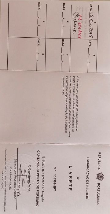 Lancha cabinada (primeiro registo 2015).