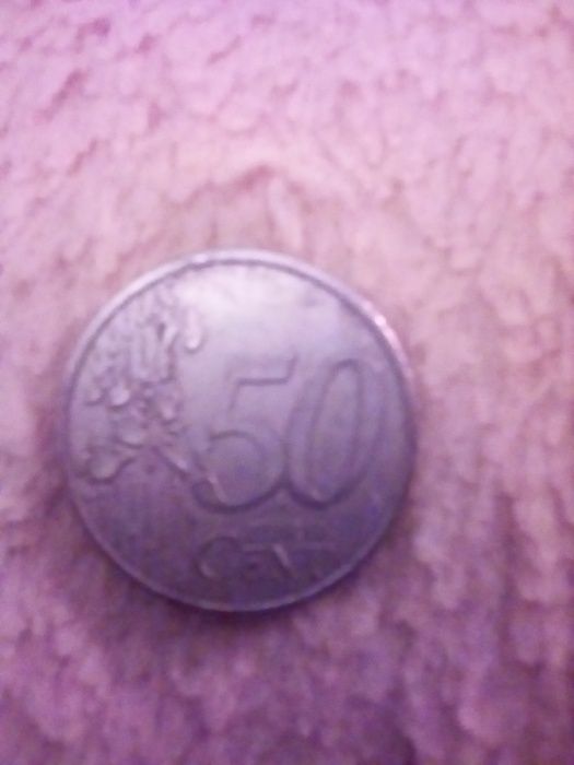 10 гривен ТРО,  50 центов евро 2002 г. и 1 рубль 1964 г.