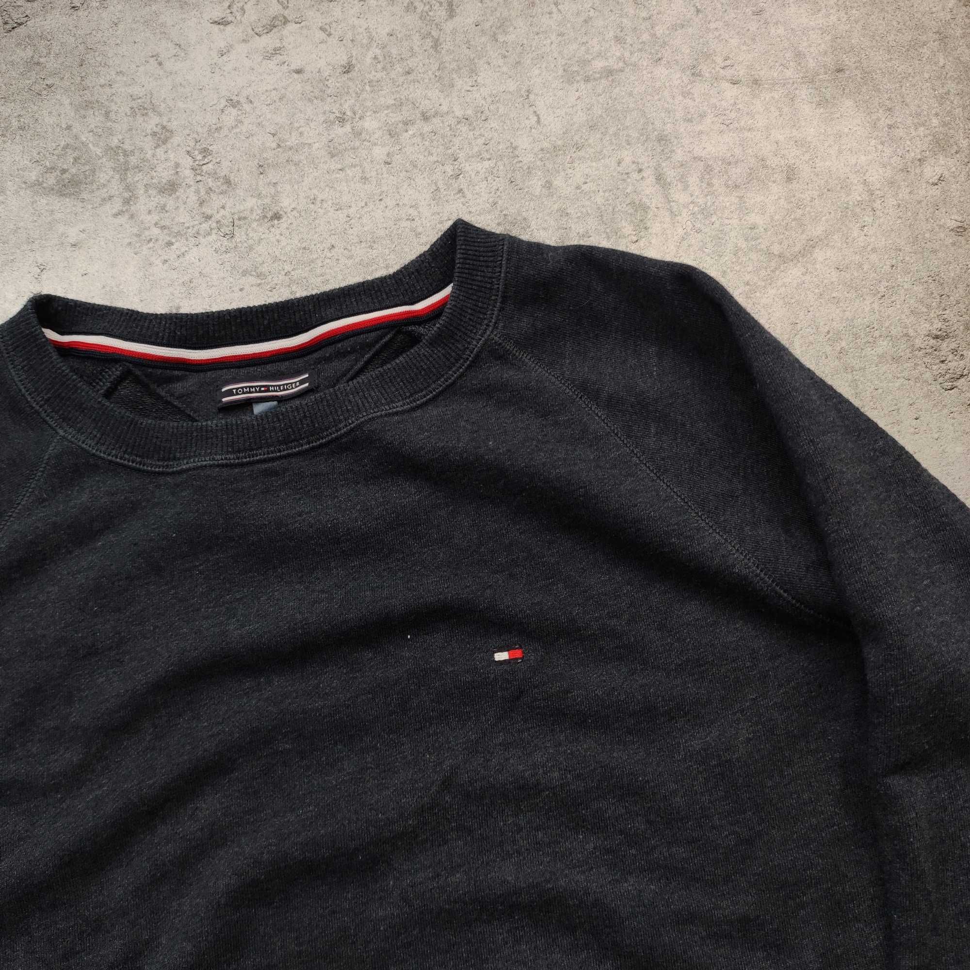 MĘSKA Bluza bez Kaptura PREMIUM Granatowa Małe Logo Tommy Hilfiger TH