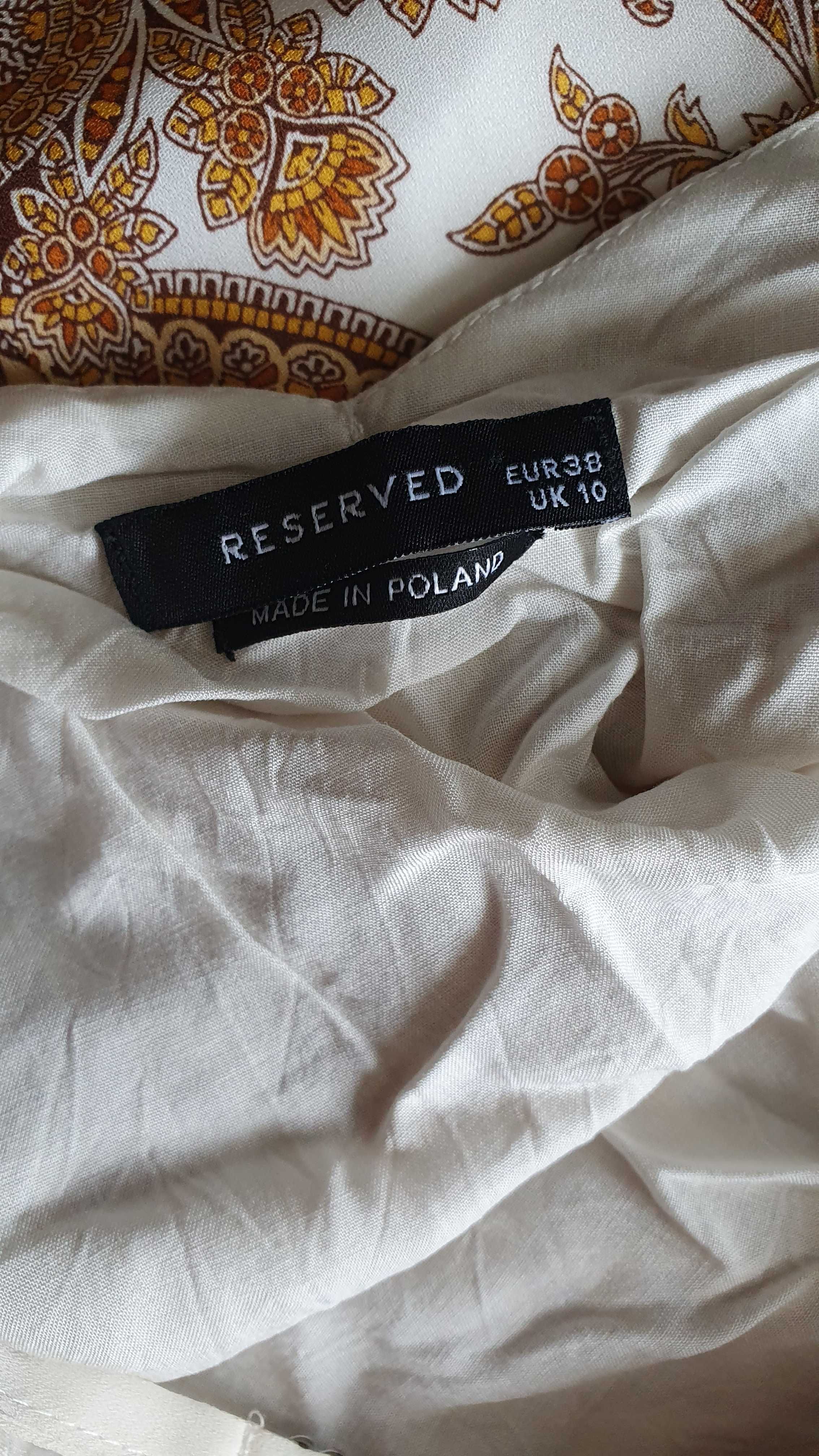 Długa maxi sukienka z dekoltem na plecach wzorzysta  Reserved M 38