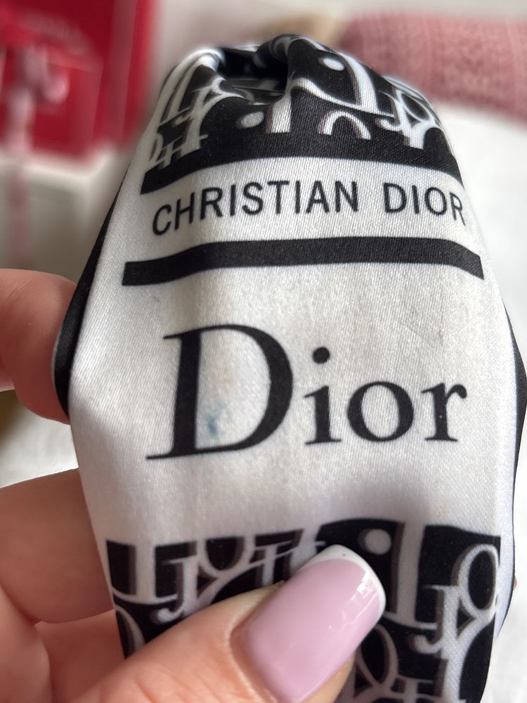 Opaska monogram Dior biało czarna