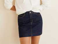 MANGO nowa dżinsowa spódnica mini L bawełna jeansowa, z metką